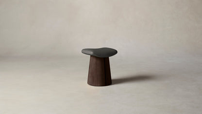 The Weston  - Pebbled Leather Ash Accent Stool