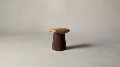 The Weston  - Pebbled Leather Latte Accent Stool