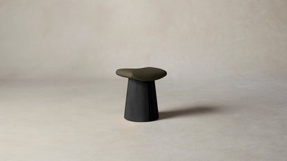 The Weston  - Pebbled Leather Truffle Accent Stool