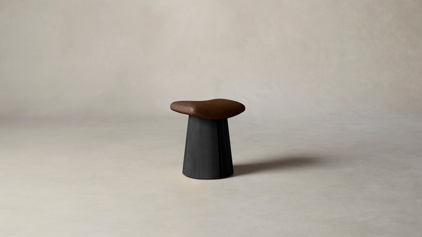 The Weston  - Tuscan Leather Bourbon Accent Stool