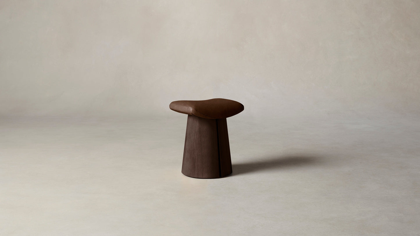 The Weston  - Tuscan Leather Bourbon Accent Stool