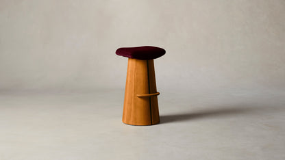 The Weston  - Mohair Crimson Bar and Counter Stool