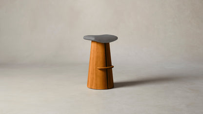 The Weston  - Nubuck Leather Asphalt Bar and Counter Stool