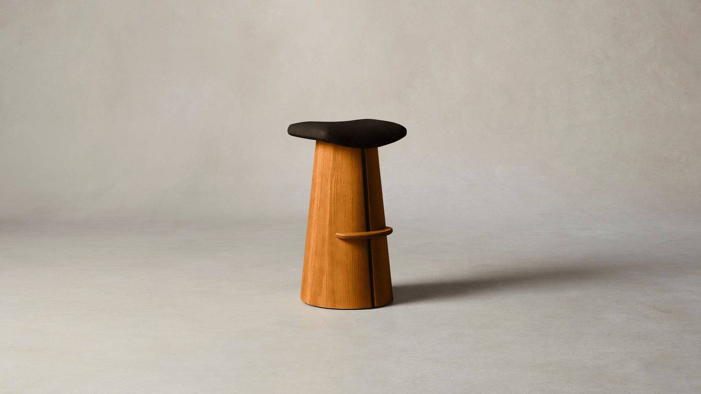 The Weston  - Nubuck Leather Espresso Bar and Counter Stool