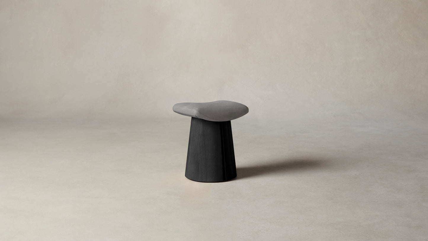 The Weston  - Nubuck Leather Asphalt Stool