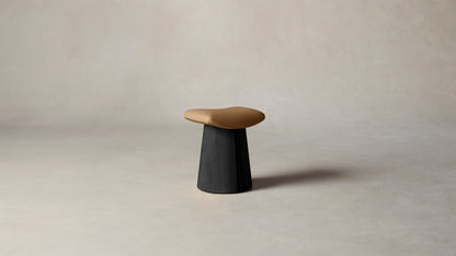 The Weston  - Pebbled Leather Latte Stool