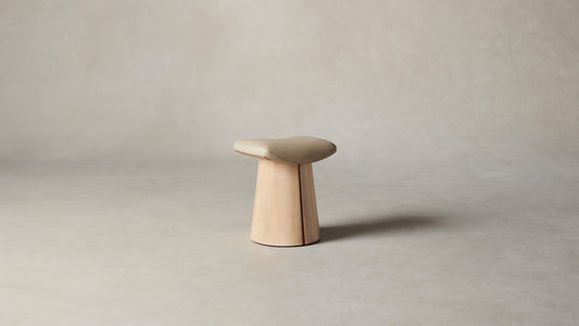 The Weston  - Pebbled Leather Stone Stool